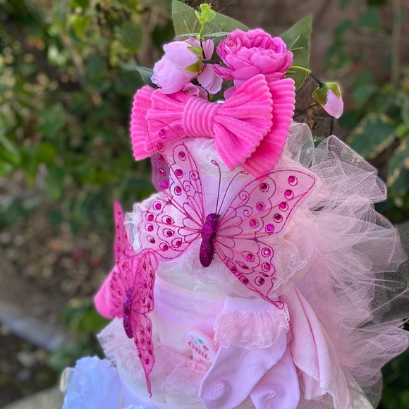 Butterfly Diaper Cake, Easter Diaper Cake